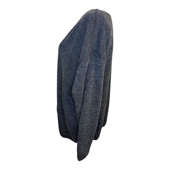 NEW Max Studio London Women's 2XL Black Gray V-Neck Tunic Sweater Long Sleeve - Picture 2 of 8